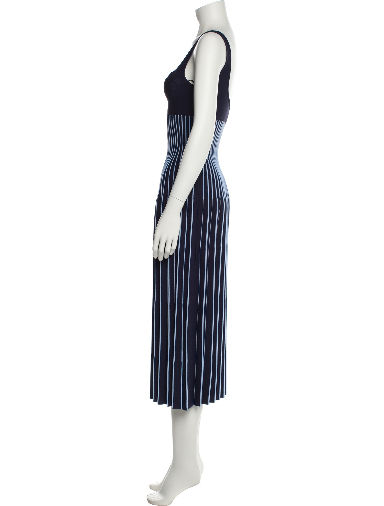 Staud Striped Midi Length Dress