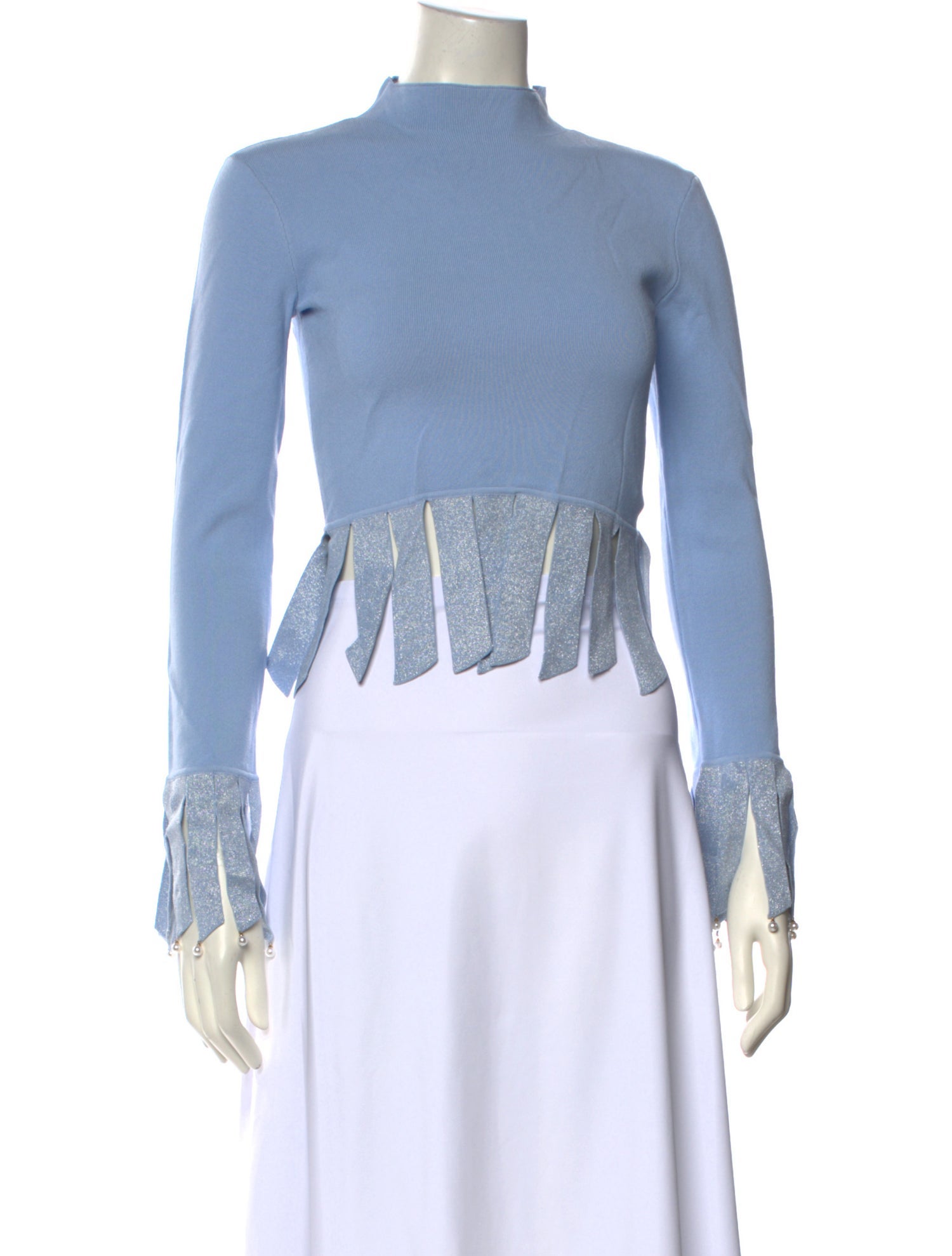 Staud Mock Neck Long Sleeve Crop Top w/ Tags