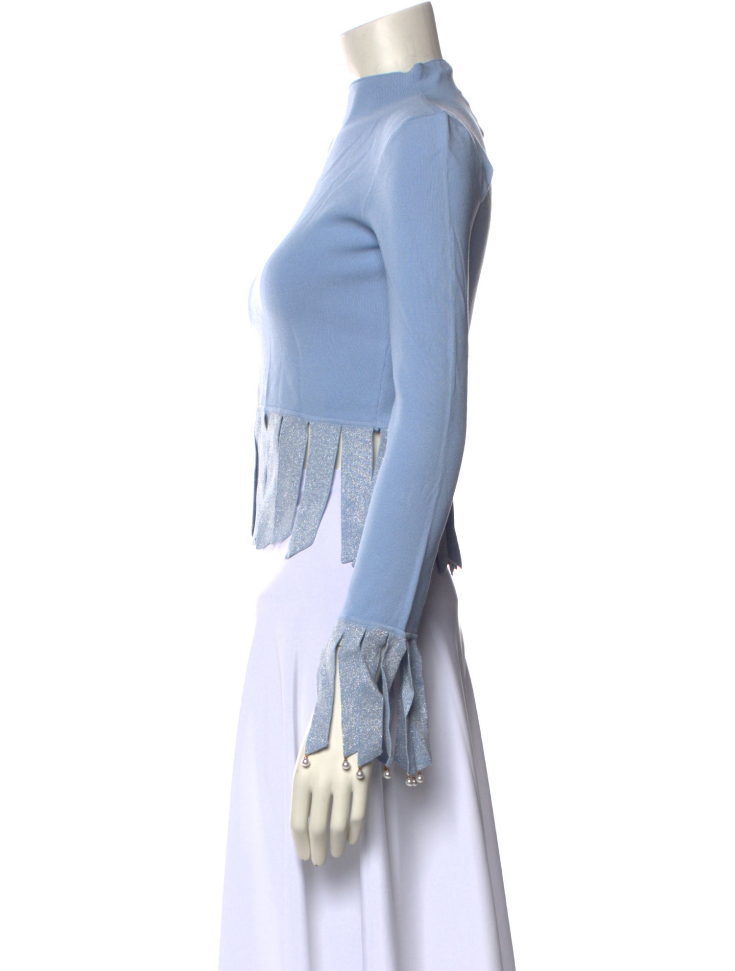 Staud Mock Neck Long Sleeve Crop Top w/ Tags