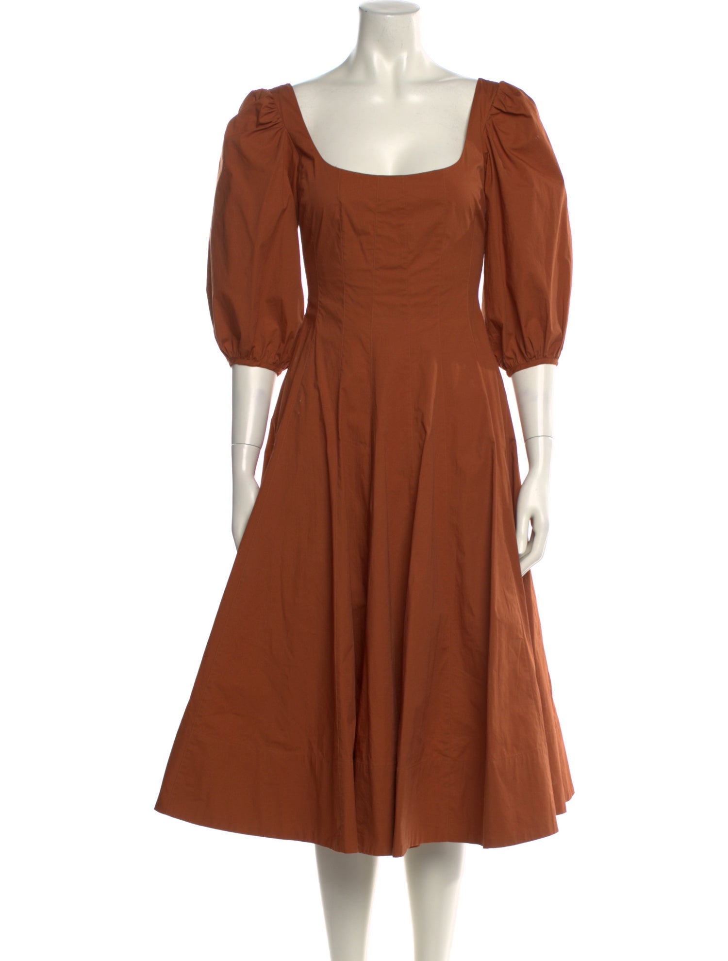 Staud Square Neckline Midi Length Dress