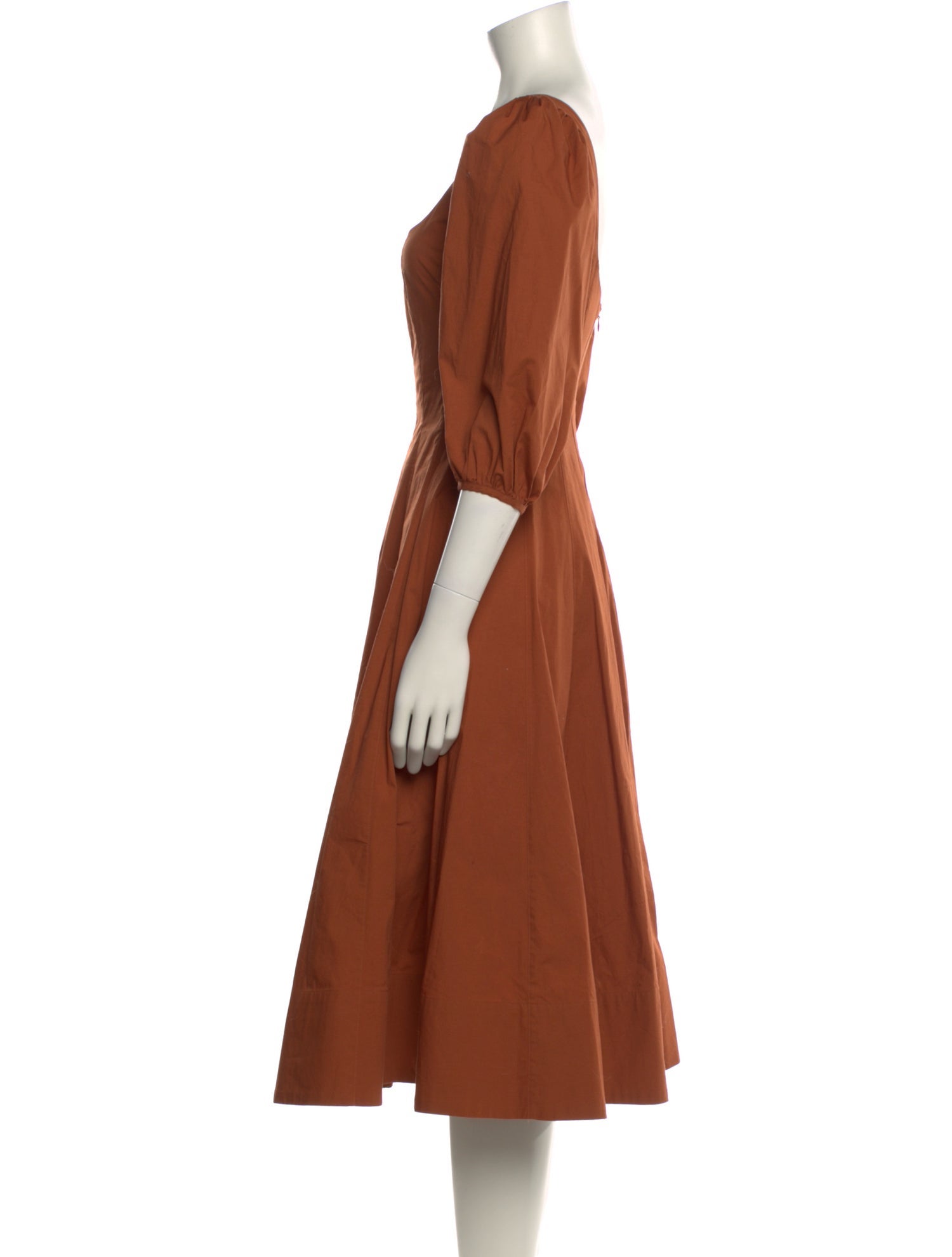 Staud Square Neckline Midi Length Dress