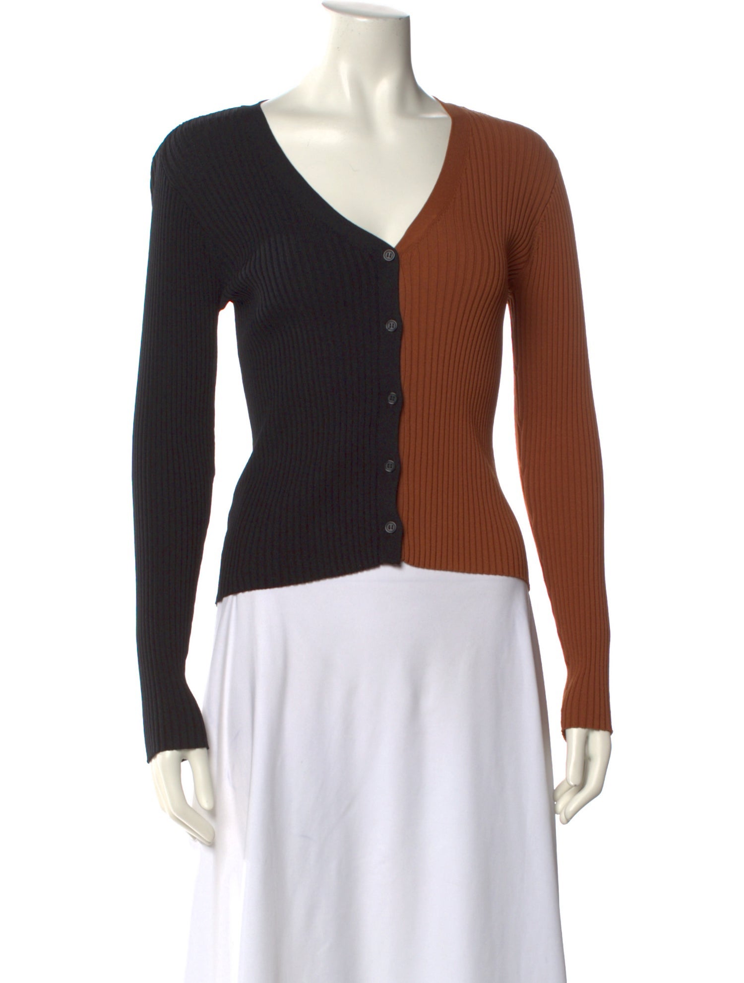 Staud V-Neck Long Sleeve Crop Top