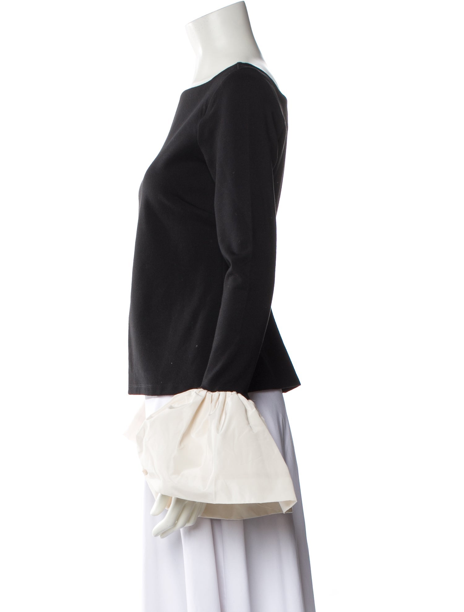 Staud Bateau Neckline Long Sleeve Top