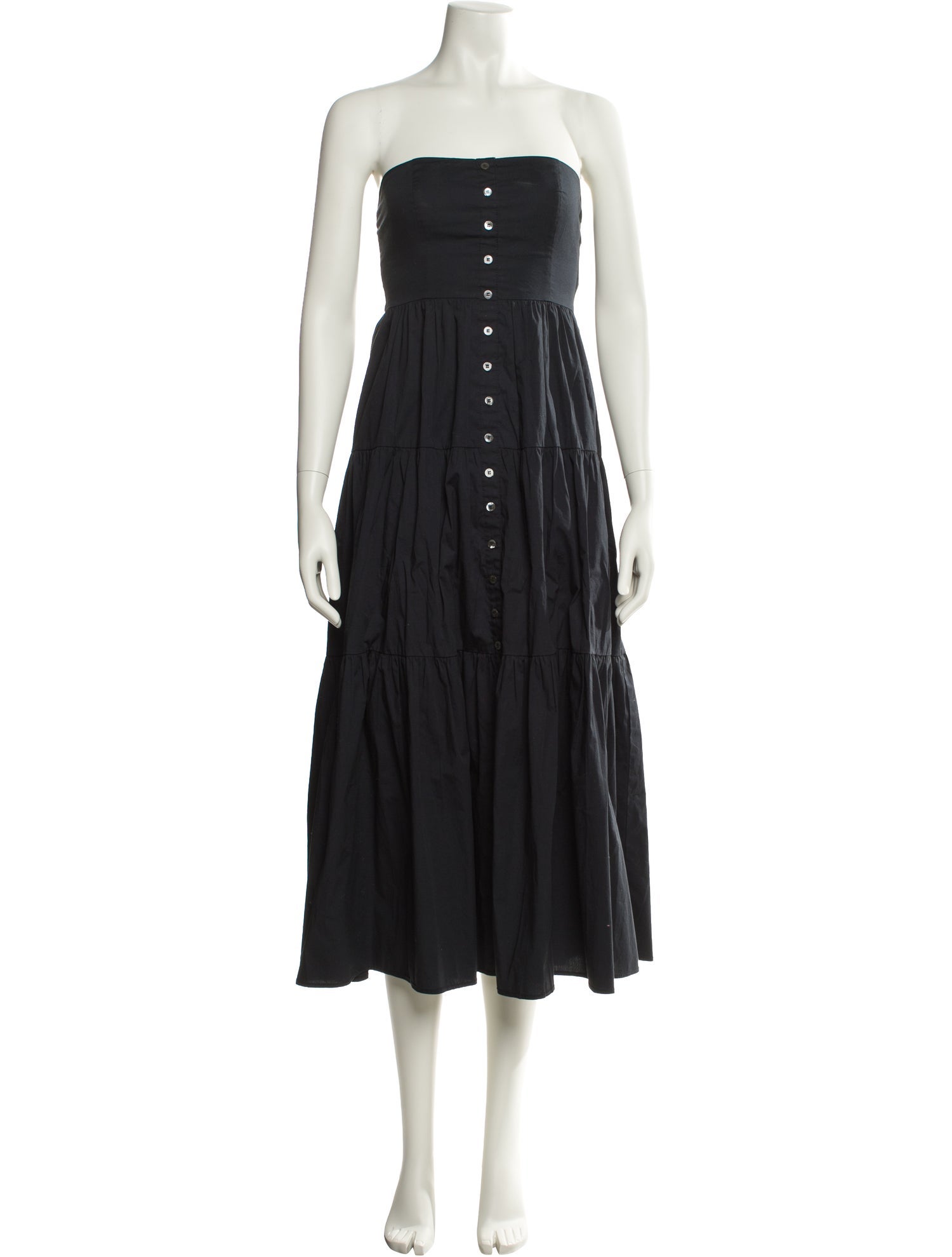 Staud Strapless Midi Length Dress