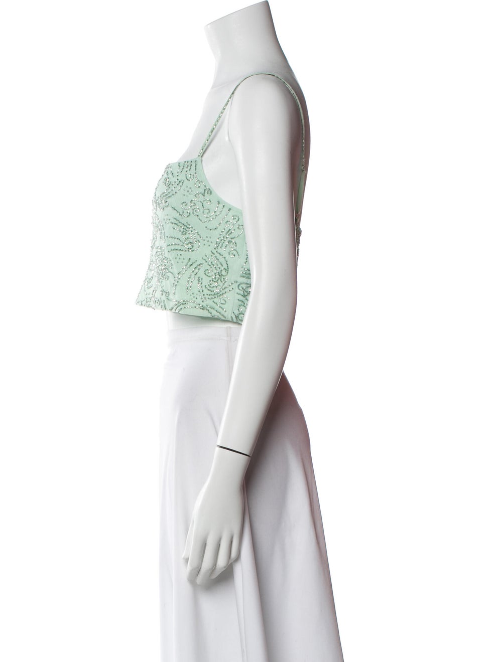 Staud Patterned Square Neckline Crop Top - image 2