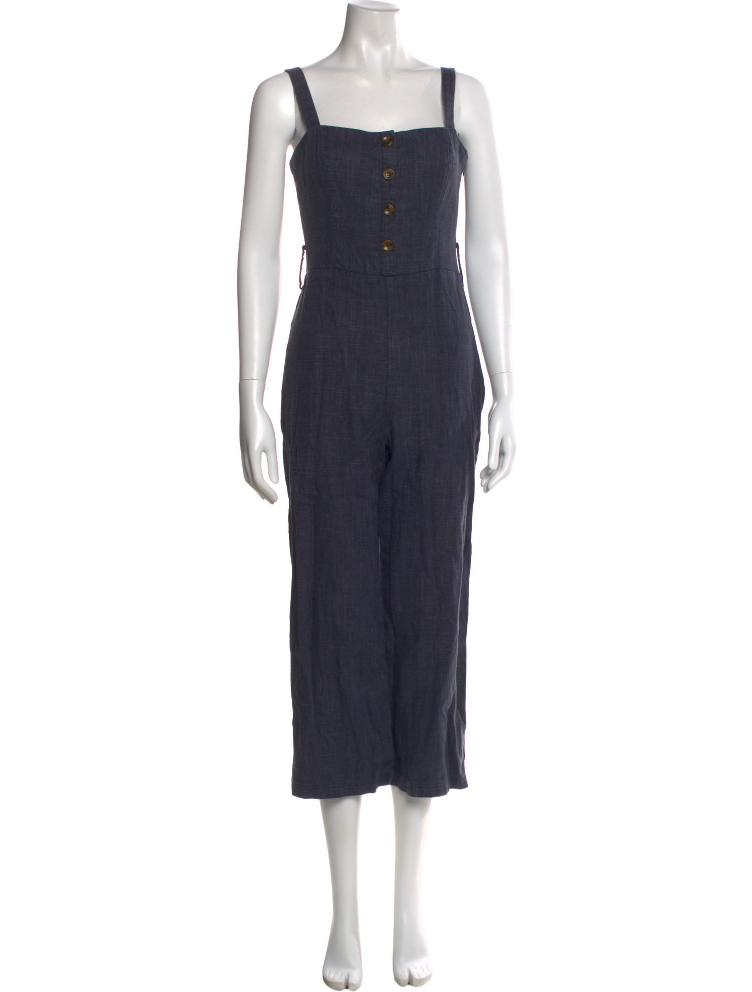 Staud Lambskin Square Neckline Jumpsuit