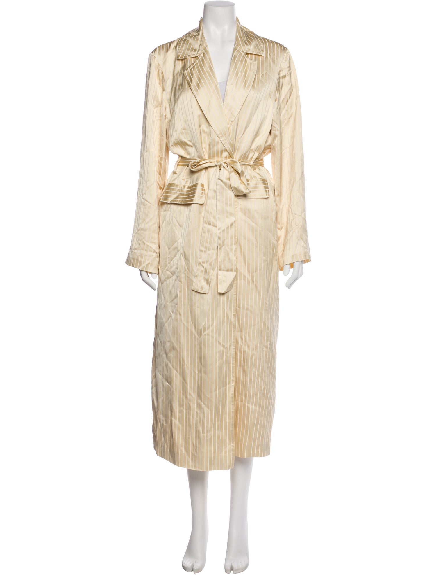 Staud Striped Ruffle Embellishment Robe