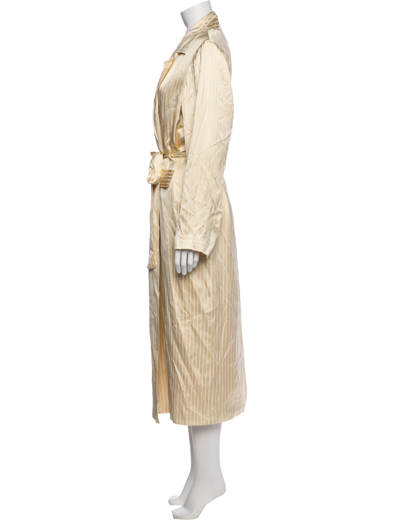 Staud Striped Ruffle Embellishment Robe