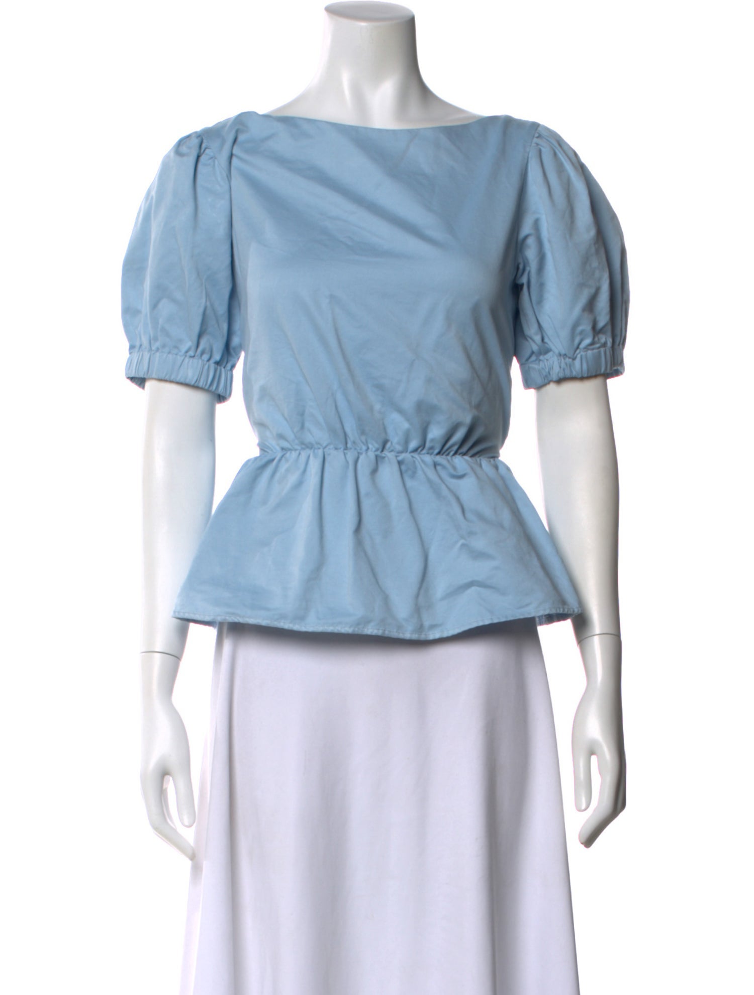 Staud Bateau Neckline Short Sleeve Blouse