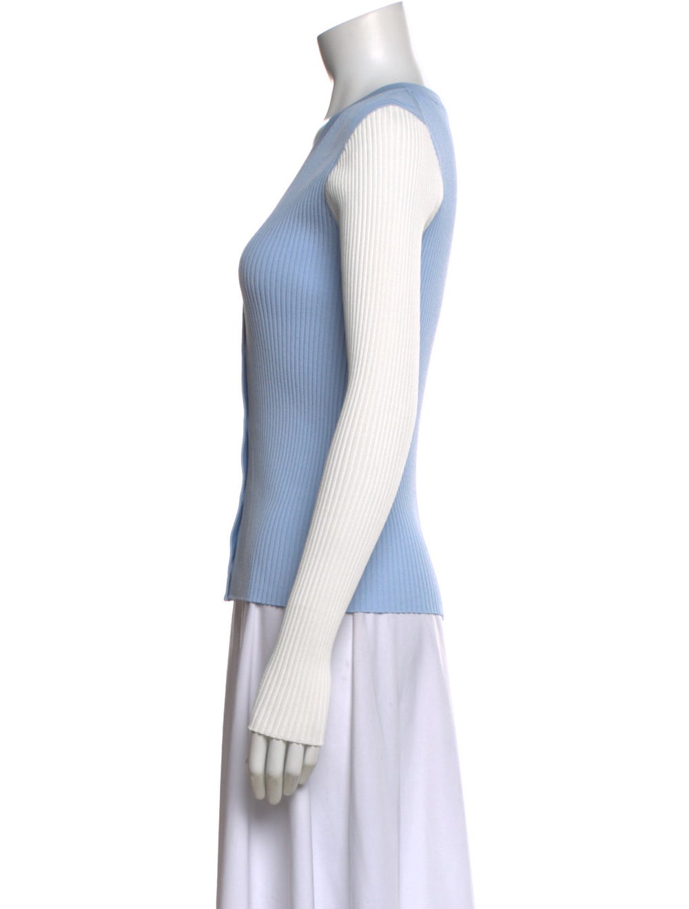 Staud Colorblock Pattern V-Neck Button-Up Top - image 2