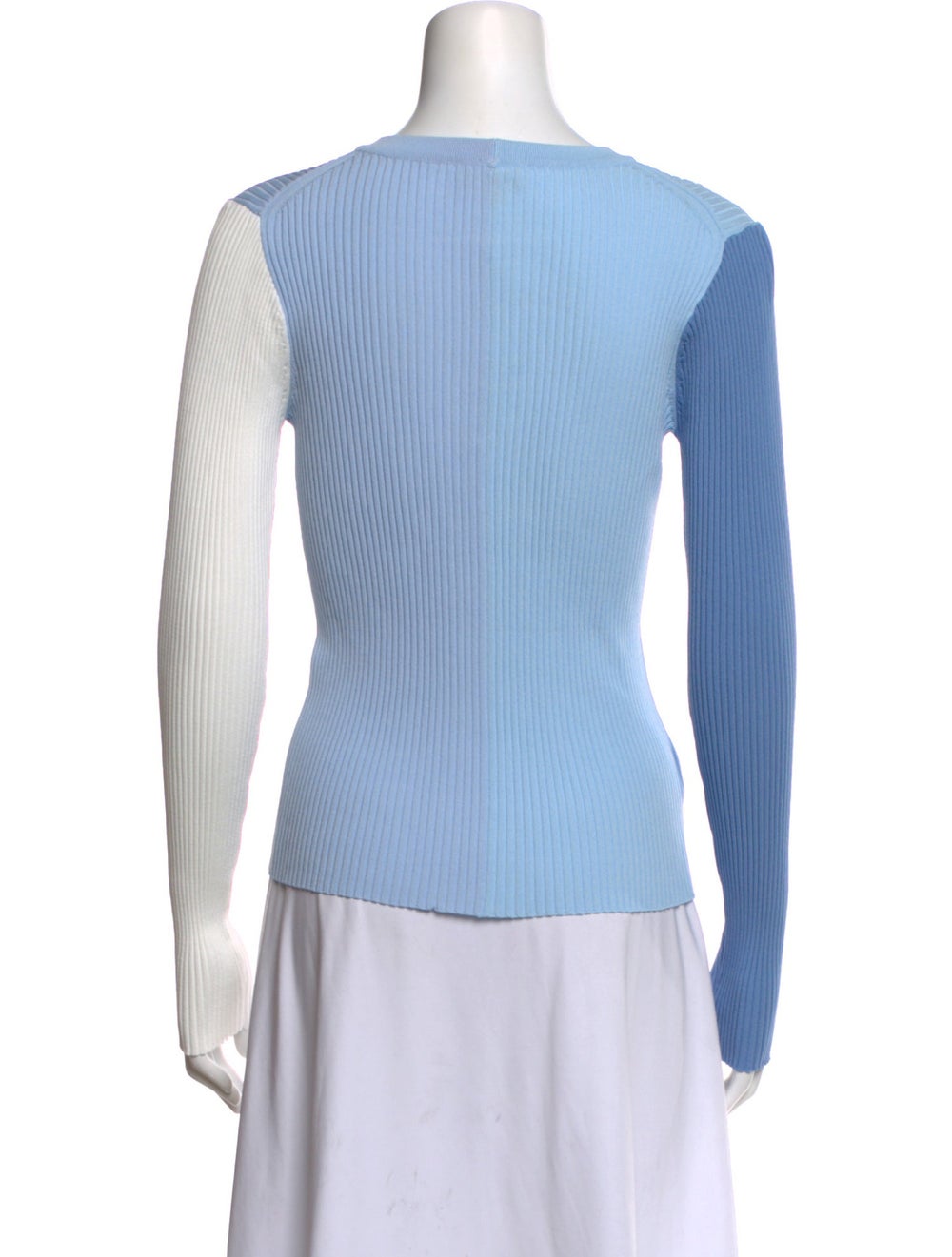 Staud Colorblock Pattern V-Neck Button-Up Top - image 3