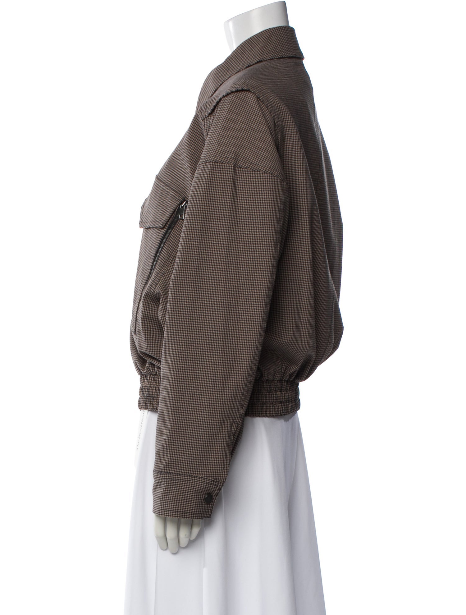 Staud Plaid Print Biker Jacket