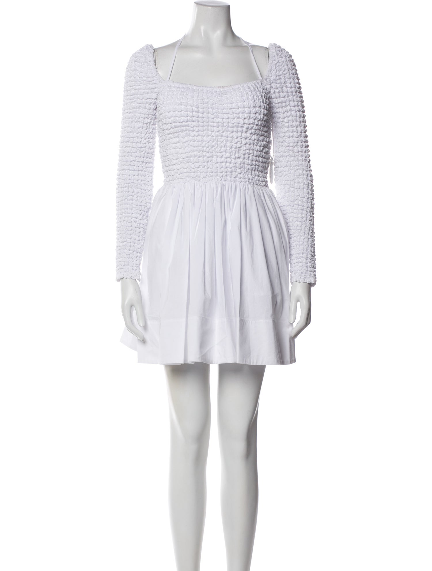 Staud Square Neckline Mini Dress - White Dresses, Clothing ...
