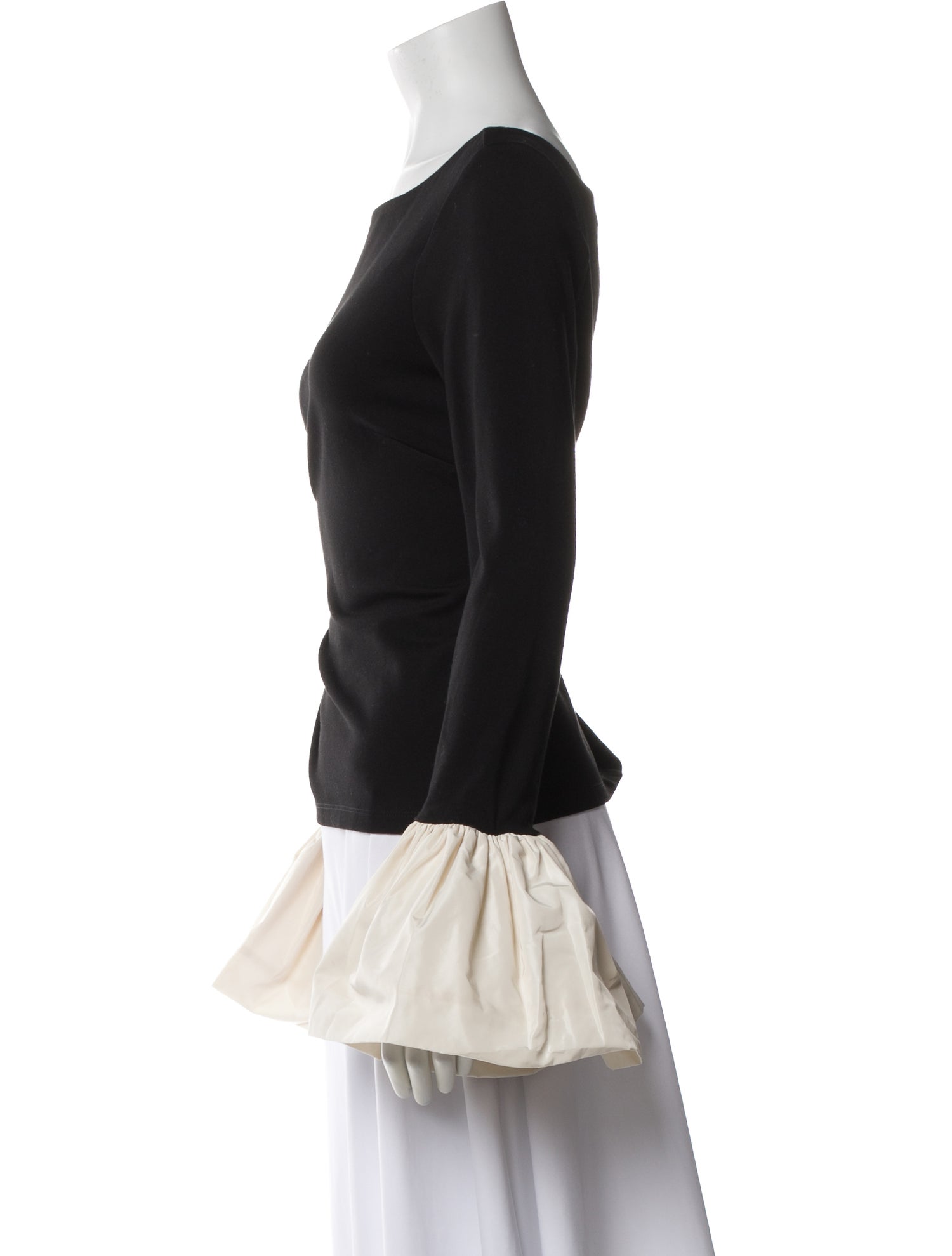 Staud Bateau Neckline Long Sleeve Blouse