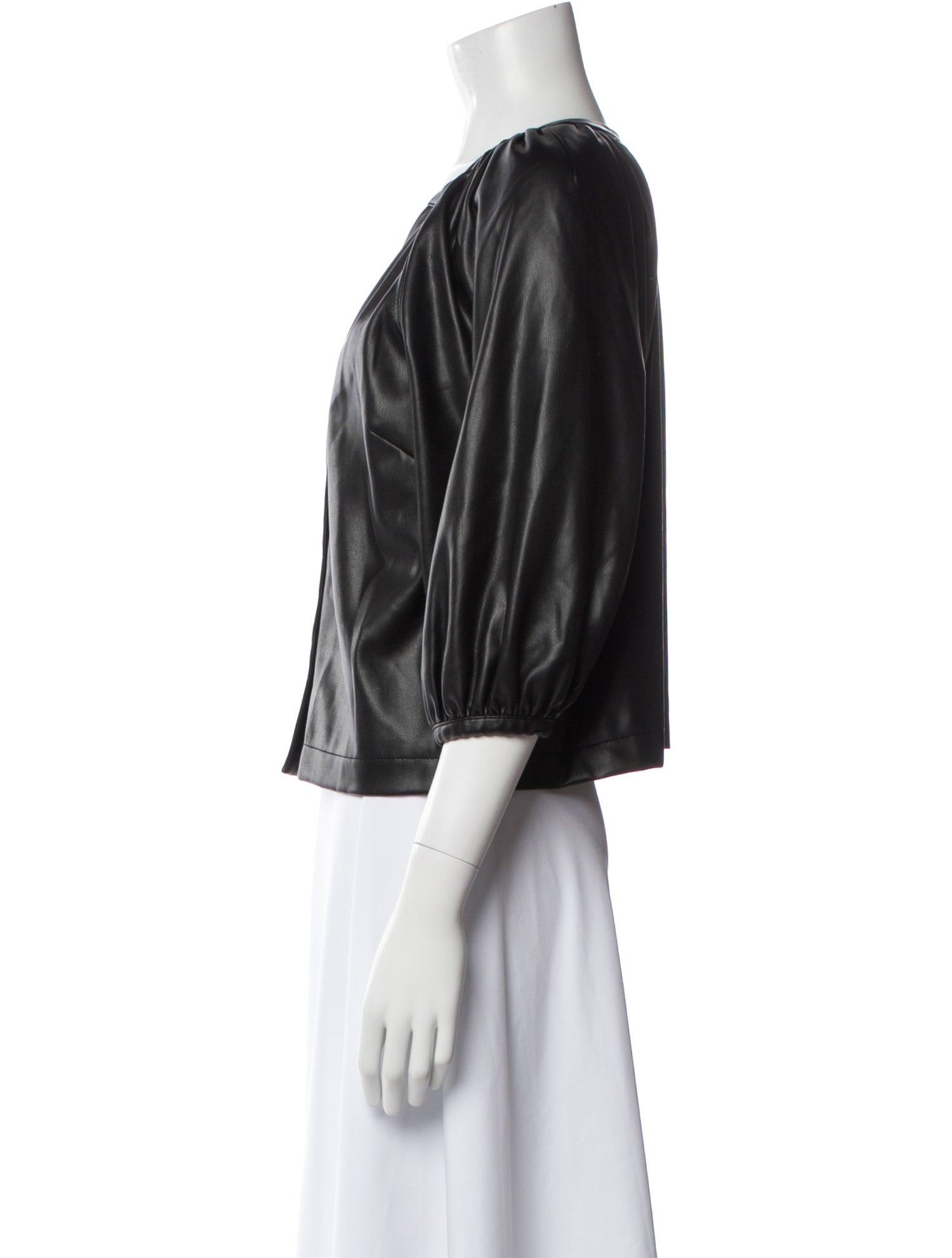 Staud V-Neck Three-Quarter Sleeve Blouse