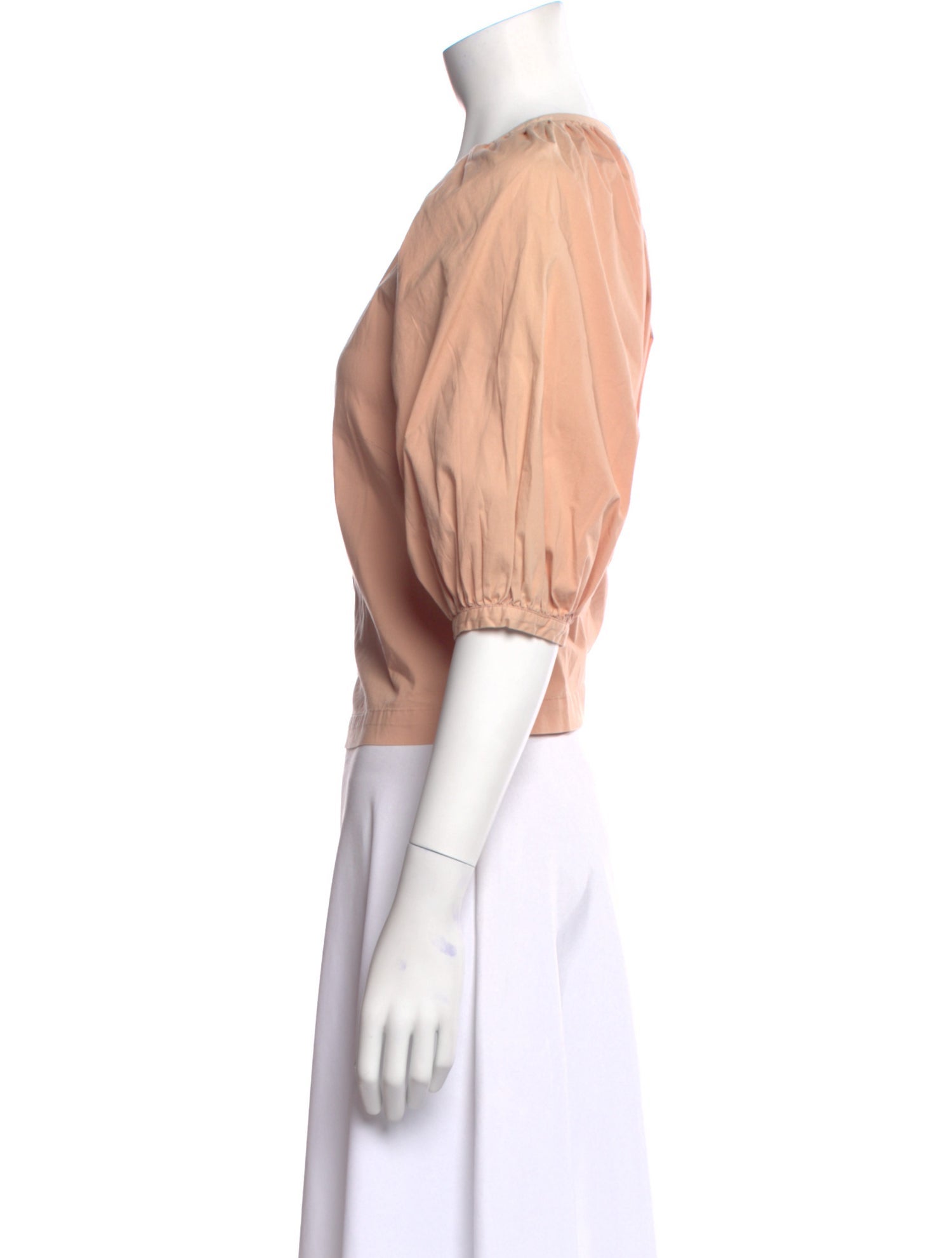 Staud Crew Neck Three-Quarter Sleeve Blouse