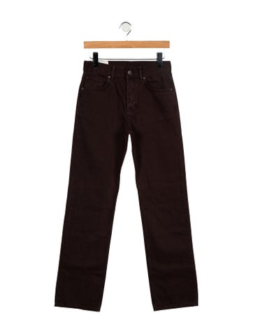 Pre-owned Staud Mid-rise Straight Leg Jeans In Brown