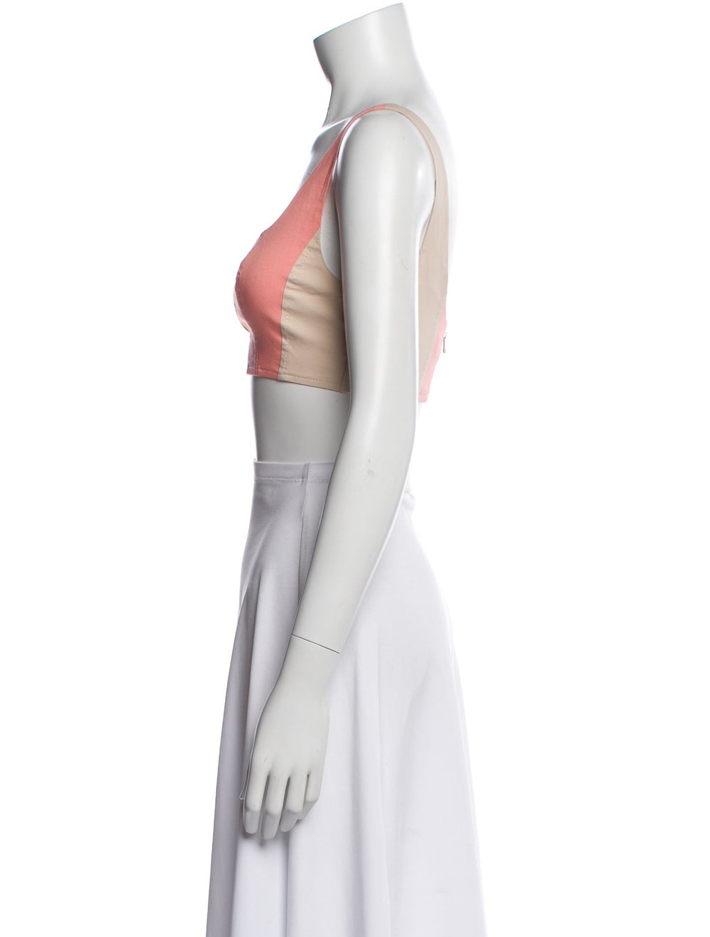 Staud Colorblock Pattern Square Neckline Crop Top - image 2
