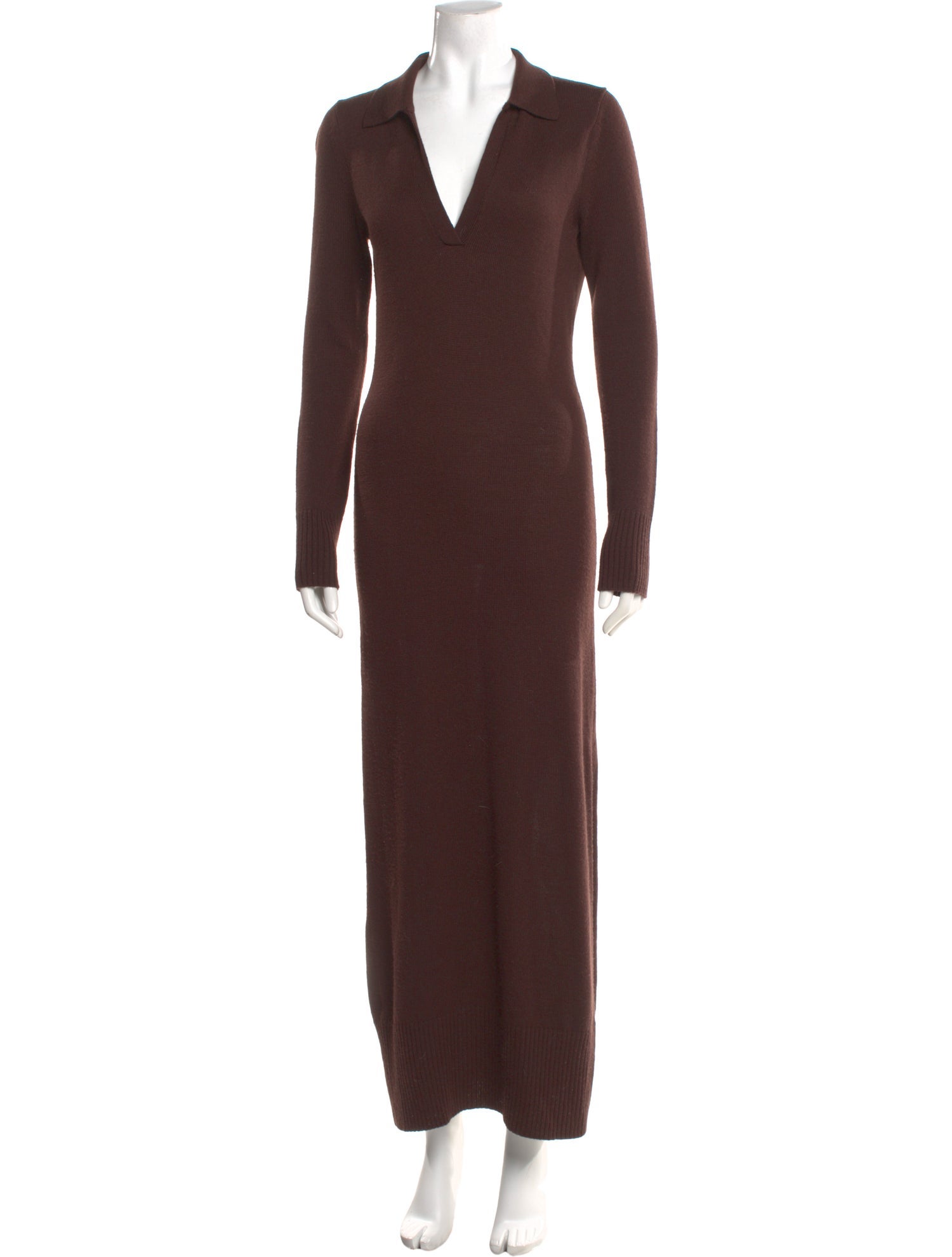 Staud Merino Wool Long Dress - Brown Dresses, Clothing - WSTFG104182 | The  RealReal