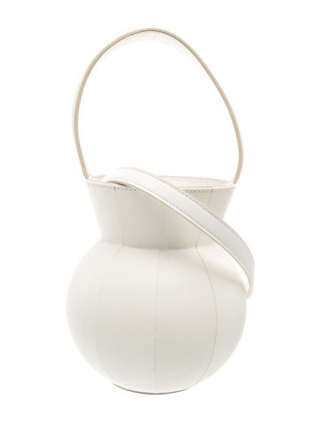 Pre-owned Staud Leather Bucket Bag In Neutral