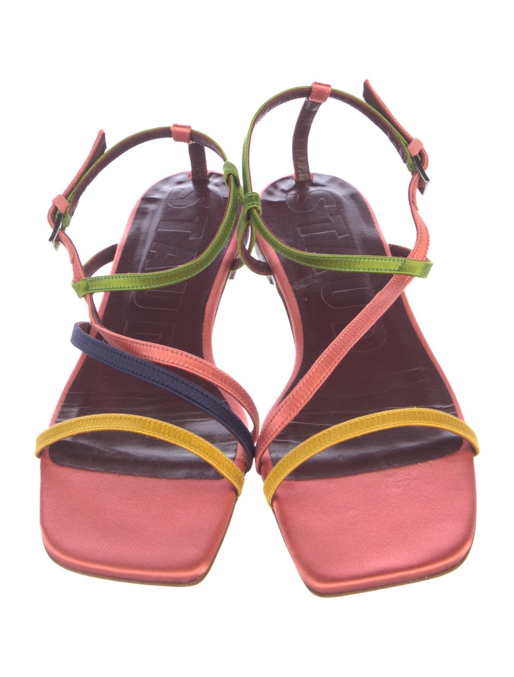 Staud Leather Colorblock Pattern Slingback Sandals - image 3