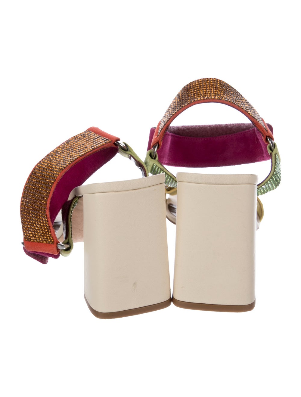 Staud Suede Colorblock Pattern Slingback Sandals - image 4