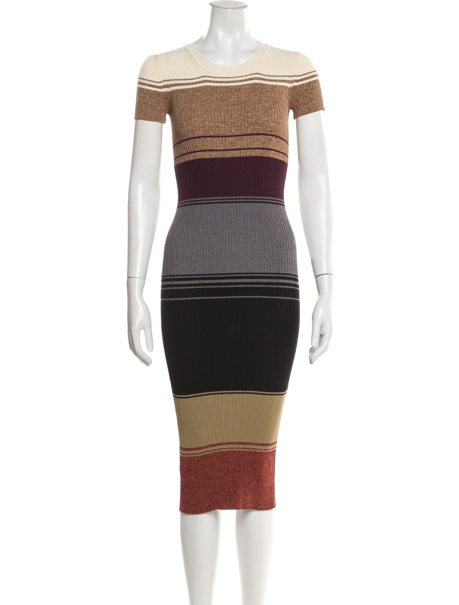 Staud Striped Midi Length Dress