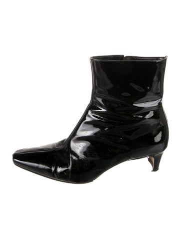 Pre-owned Staud Patent Leather Boots In Black