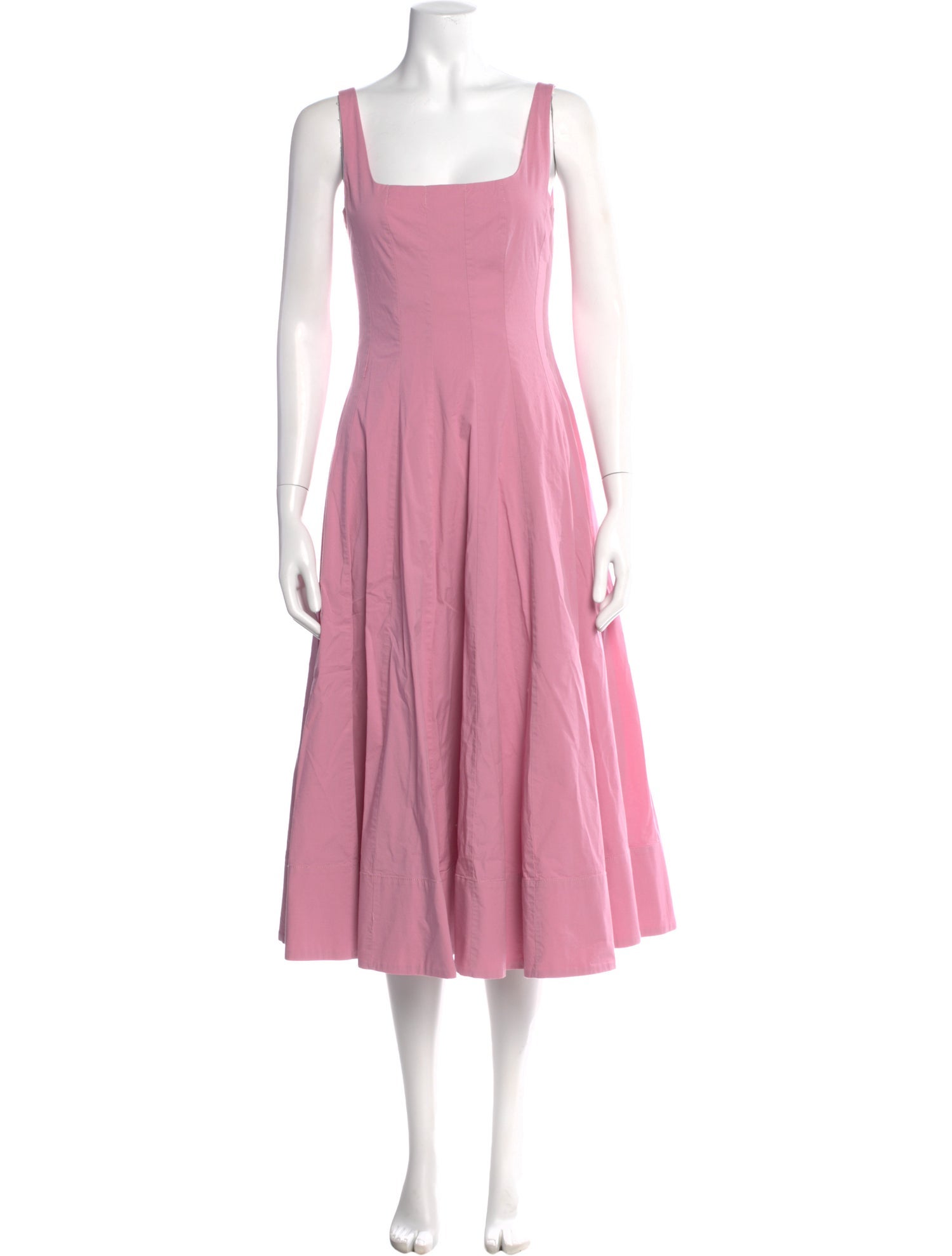 Staud Square Neckline Midi Length Dress - Pink Dresses, Clothing ...