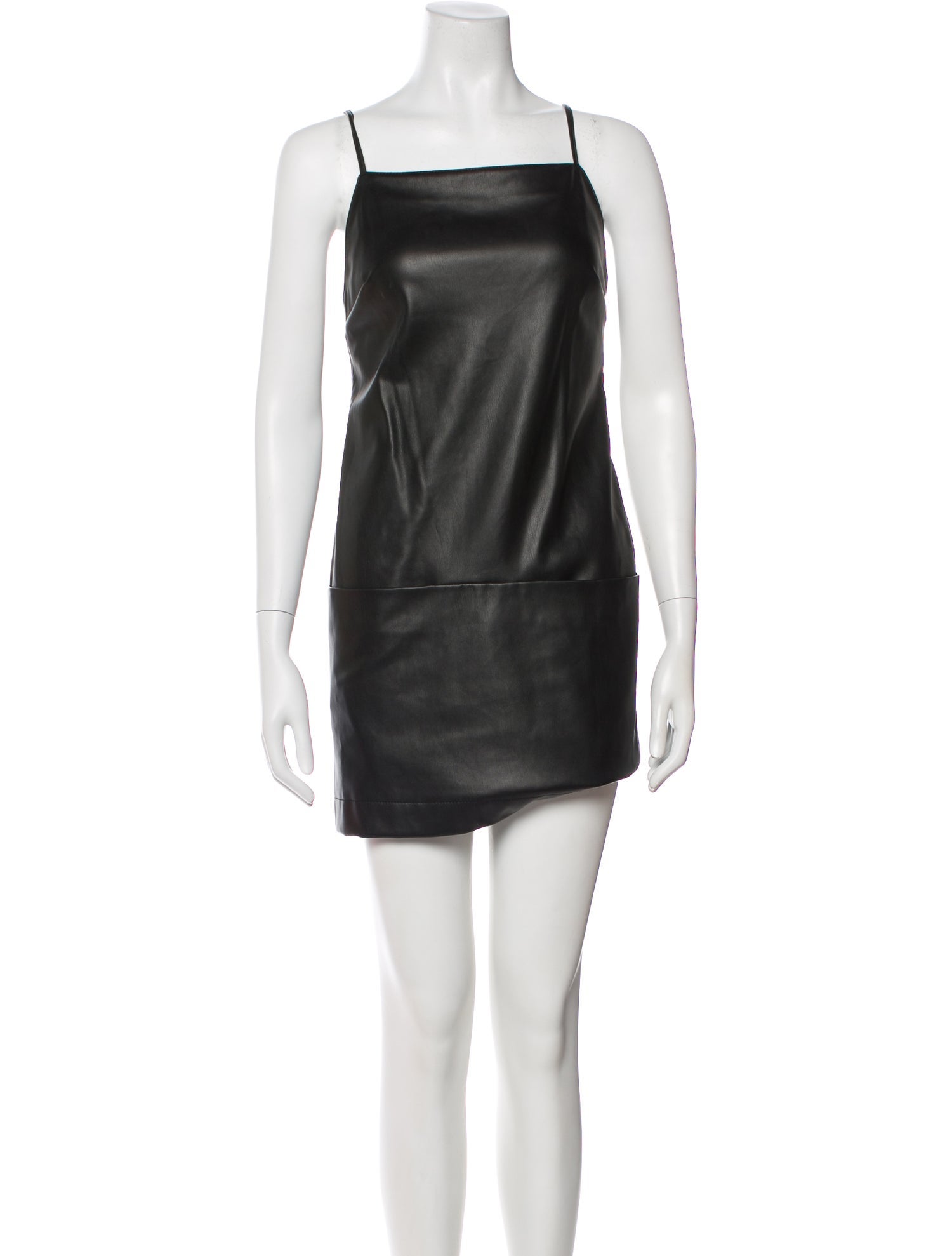 staud faux leather dress Diego - Black Binx
