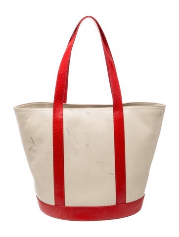 Pre-owned Staud Leather Tote In Neutral