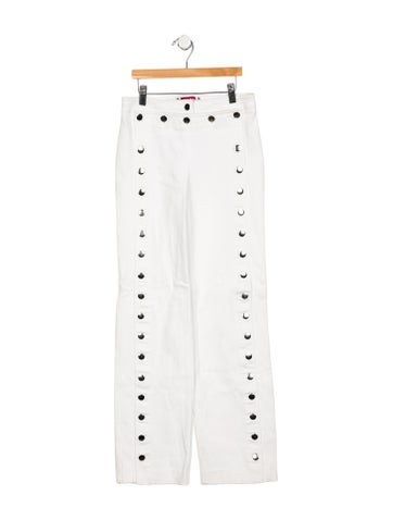Pre-owned Staud Low-rise Straight Leg Jeans In Blue