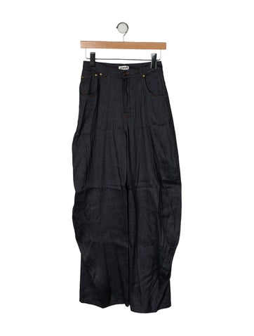 Pre-owned Staud High-rise Wide Leg Jeans In Blue