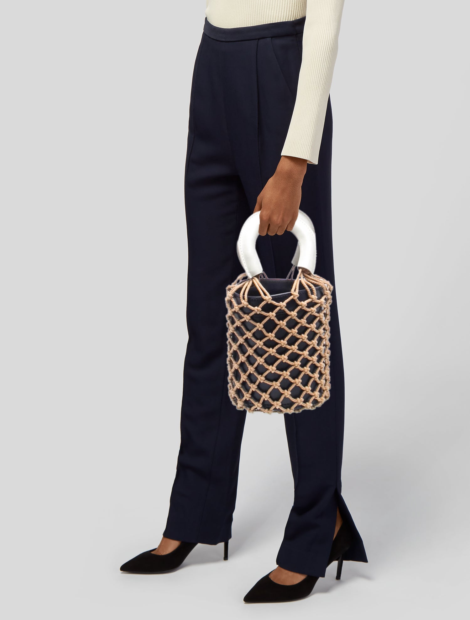 Staud Leather Top Handle Bag