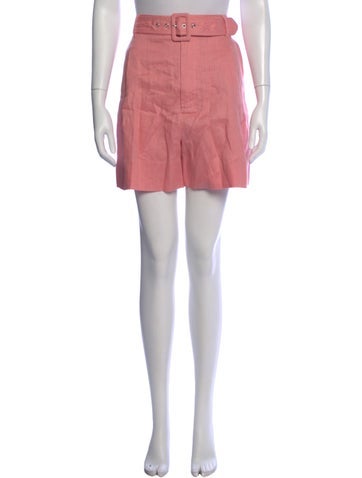 Pre-owned Staud Linen Mini Shorts W/ Tags In Red