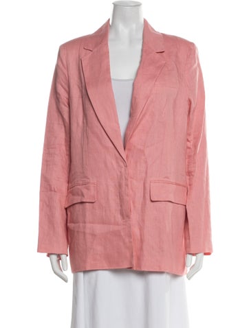 Pre-owned Staud Linen Blazer In Pink