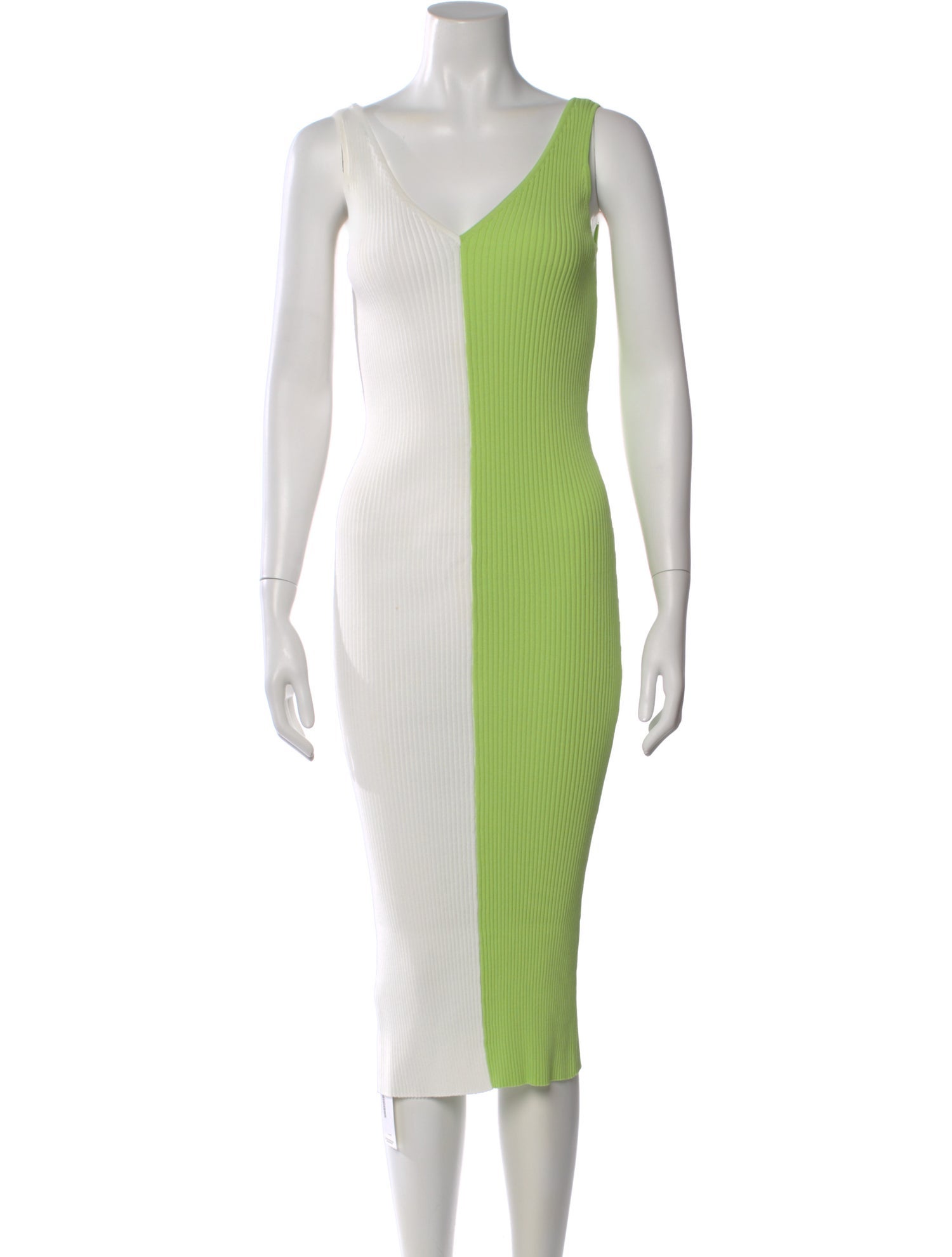 staud green and white dress DANA LIME LIME White / S Maxi dress