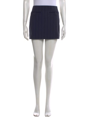 Pre-owned Staud Striped Mini Skirt In Blue