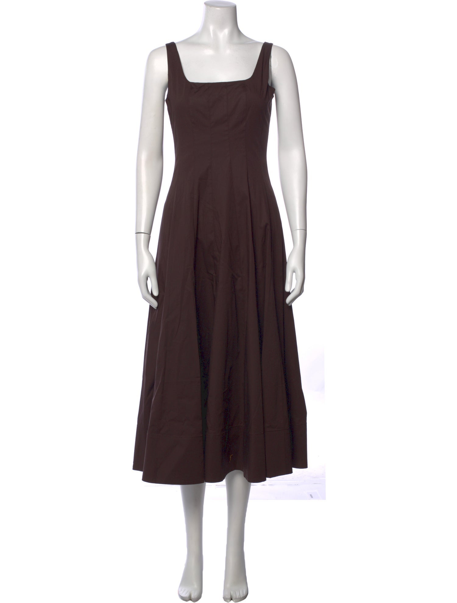 Staud Square Neckline Midi Length Dress