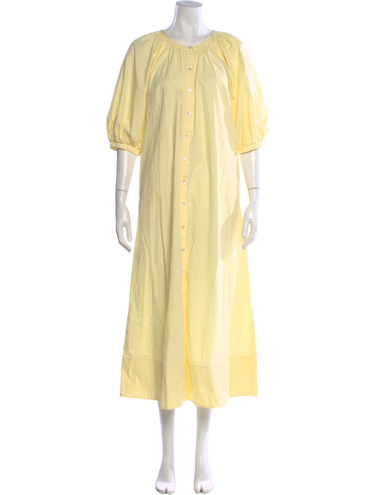 staud yellow maxi dress Phare one-shoulder cotton maxi dress in yellow - Staud