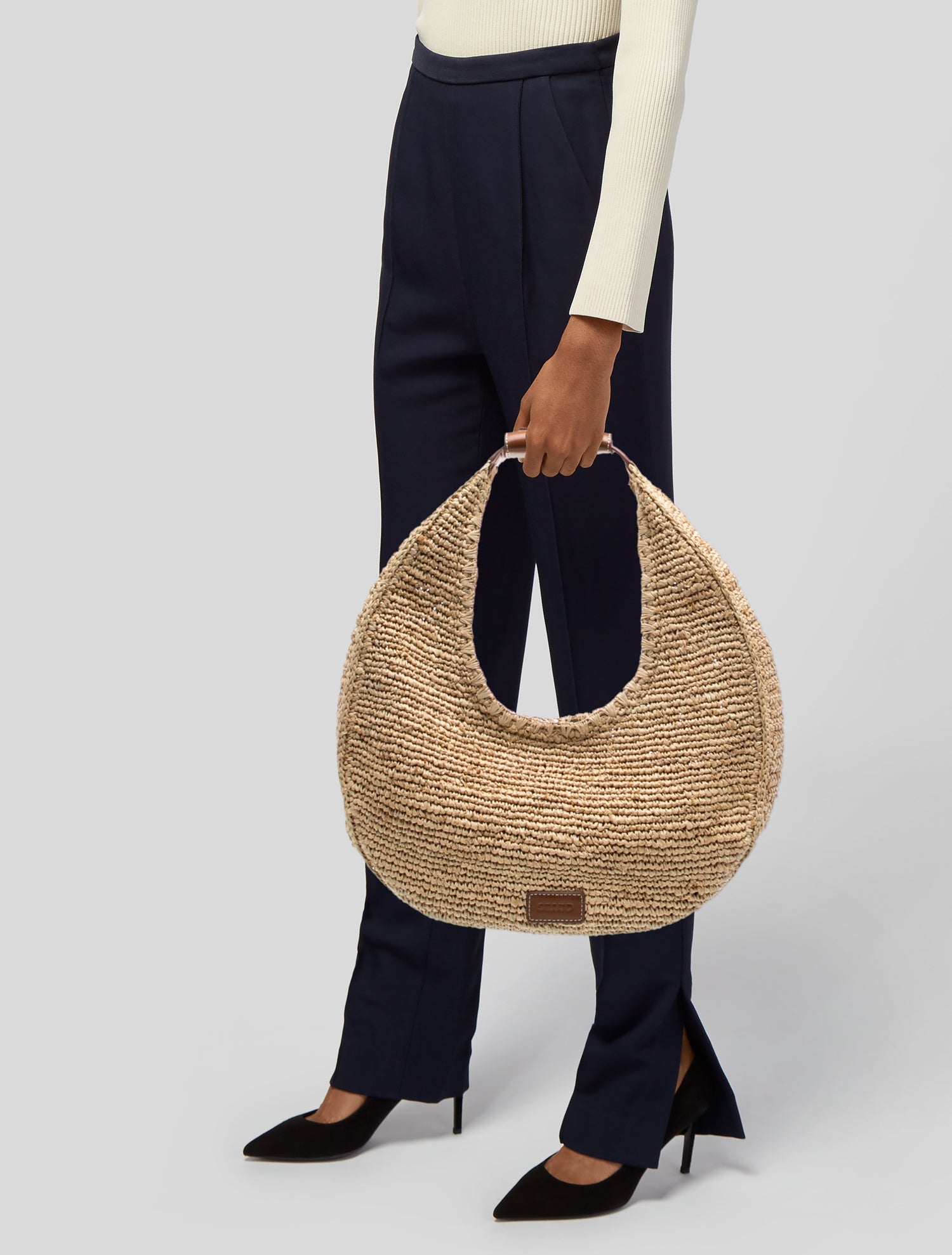 Staud Raffia Shoulder Bag
