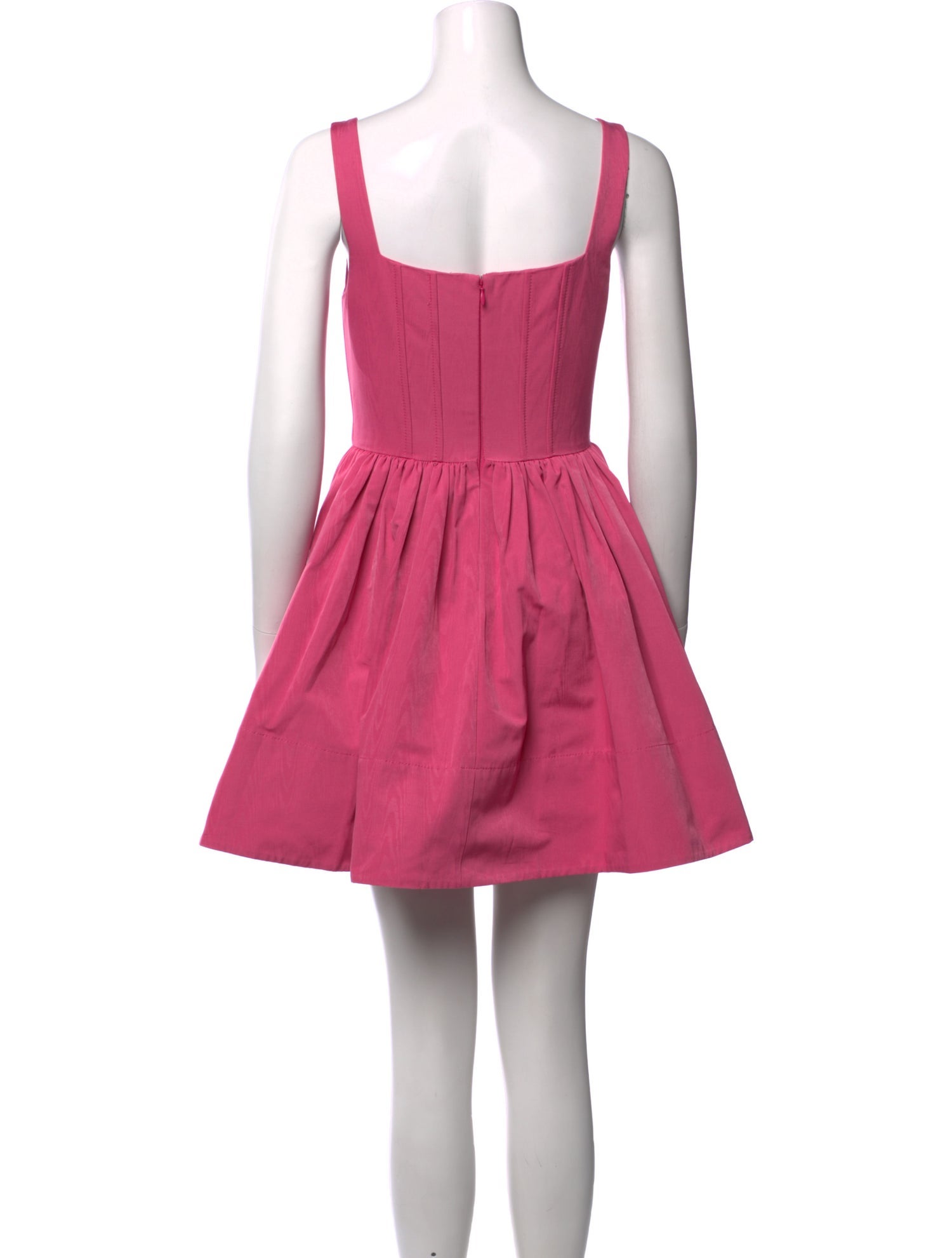staud pink mini dress STAUD Mini Ilana Mini Dress in Lollipop Pink Sz XS A-Line Short Sleeve Mock  Neck