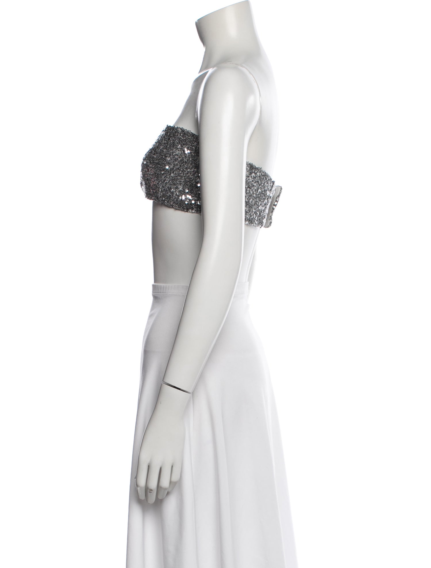 Staud Sequin Strapless Crop Top