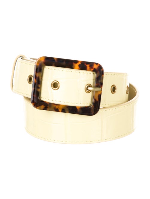 Staud Embossed Leather Hip Belt Yellow
