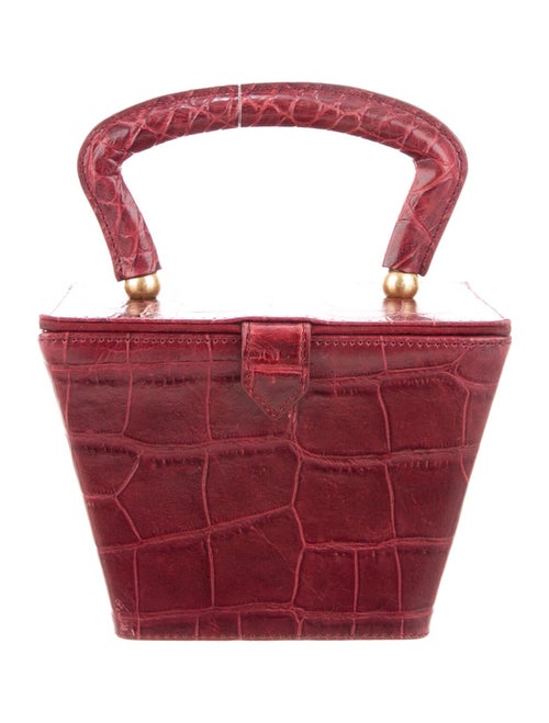 Staud Crocodile Handle Bag Gold