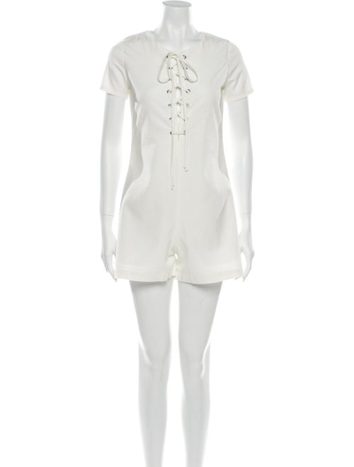 Staud Crew Neck Romper White