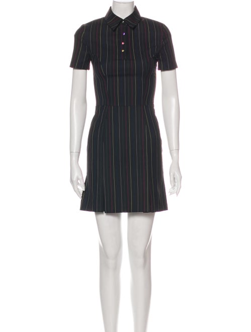 Staud Striped Mini Dress Black