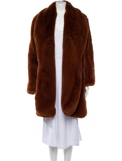 Staud Faux Fur Coat Brown