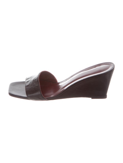 Staud Leather Slides Black