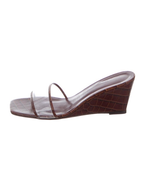 Staud Leather Slides Brown
